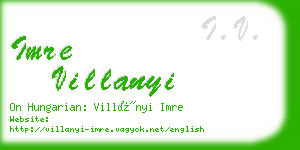 imre villanyi business card